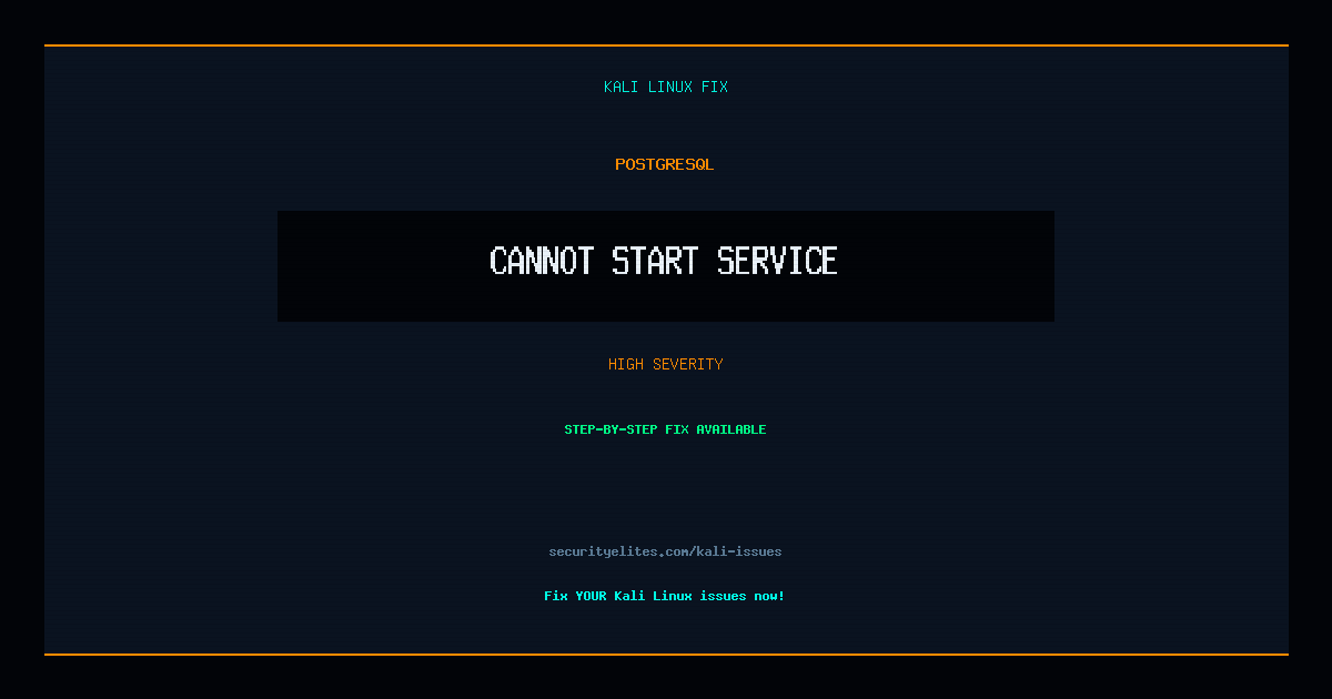 Fix: PostgreSQL Cannot start service — Kali Linux Troubleshooting ...