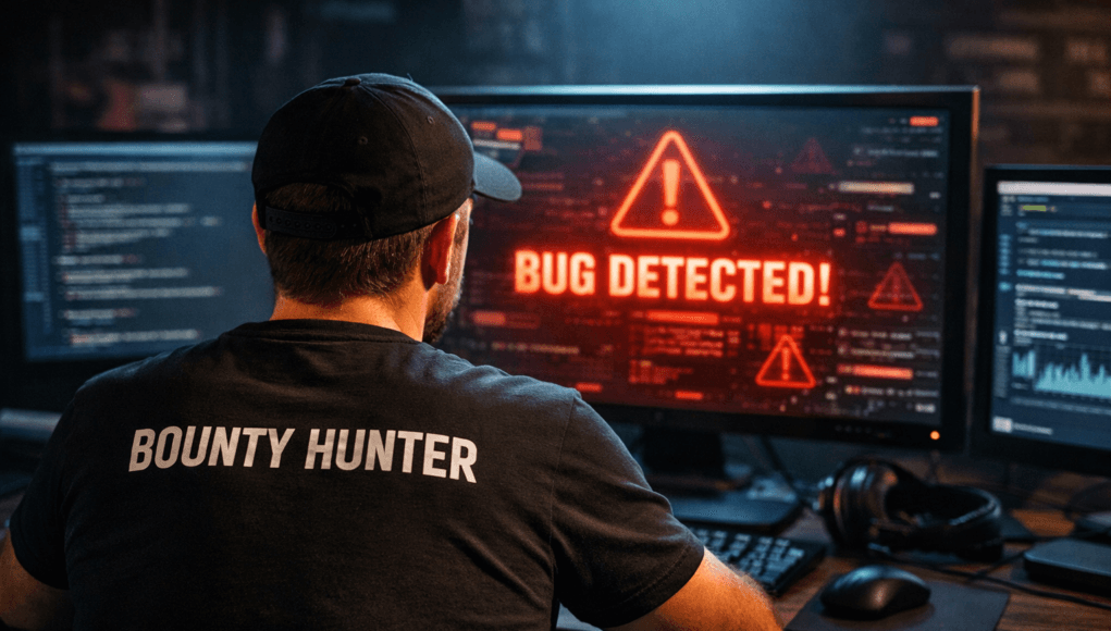 How to start bug bounty with zero experience – beginner ethical hacker detecting vulnerability on computer screens