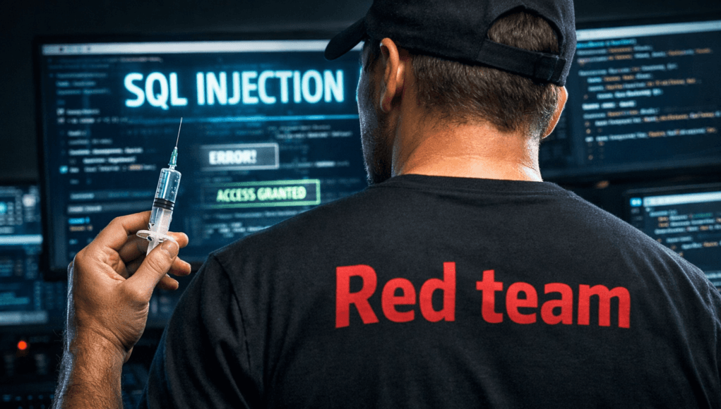 SQL Injection payload testing by red team ethical hacker in penetration testing environment