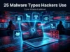 25 Types of Malware Hackers Use in Real Attacks (Complete Guide 2026) 25 types of malware hackers use ransomware trojan spyware virus cybersecurity illustration