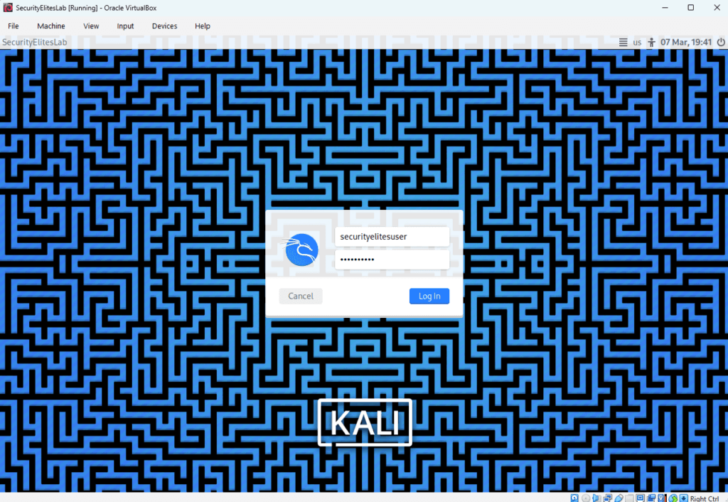 kali linux tutorial kali linux login screen for beginners
