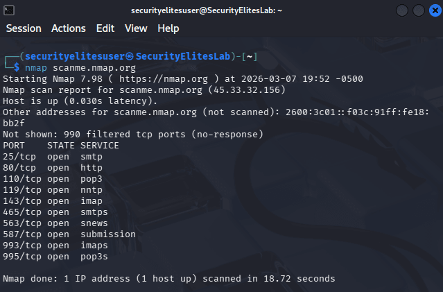 kali linux tutorial nmap scan results for beginners