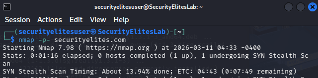 NMAP Hands On lab -Scenario 1 — Identify Open Ports on a Web Server
