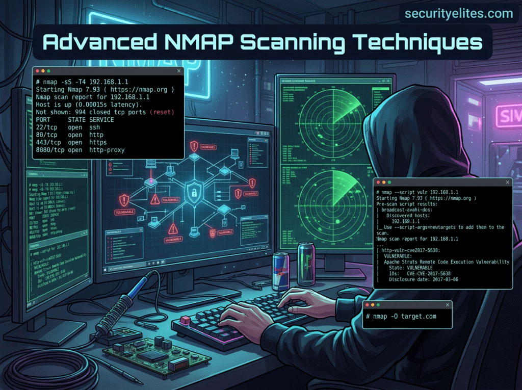Advanced NMAP penetration testing commands for vulnerability detection