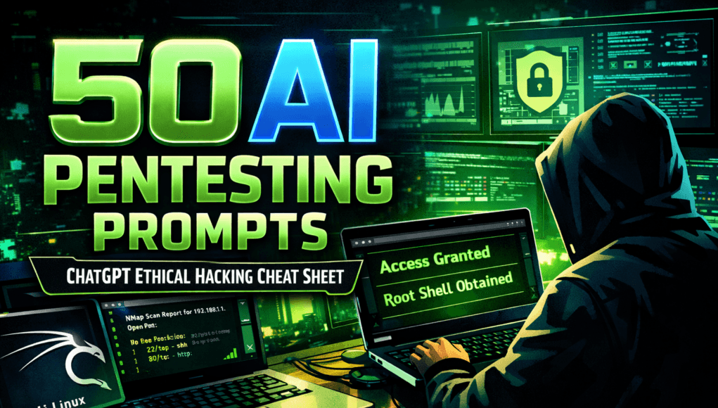 AI penetration testing prompts cheat sheet for ethical hackers using ChatGPT and Kali Linux tools