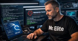 Best Kali Linux Tools for Beginners (2026 Ethical Hacking Guide) Mr Elite cybersecurity professional using Kali Linux tools for beginners ethical hacking and penetration testing setup