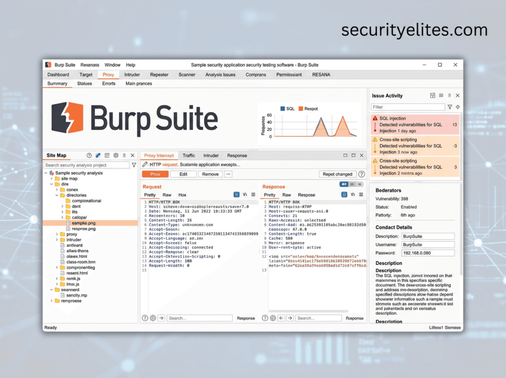 Burp Suite web security testing tool used for finding vulnerabilities in websites