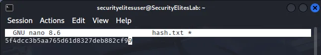 create md5 password hash kali linux lab image 3 creating md5 password hash for password cracking lab in kali linux