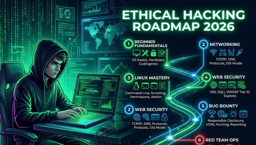 ethical hacking roadmap 2026 beginner to expert cybersecurity learning path