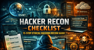 Hacker Recon Checklist: 10-Step Ethical Hacking Recon Guide Hacker Recon Checklist – Ethical Hacking Reconnaissance Process with OSINT, Subdomain Enumeration and Nmap Scanning