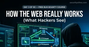 Day 3: How the Web Works — HTTP, DNS & the Request-Response Cycle Every Bug Bounty Hunter Must Understand (2026) How HTTP works for beginners diagram showing request response DNS cycle bug bounty
