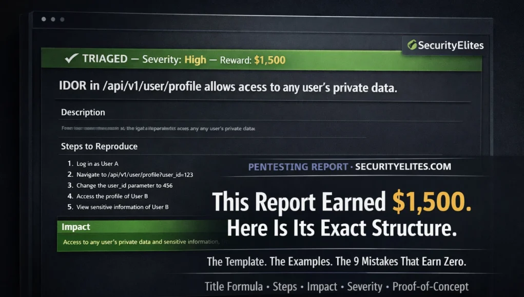 How to report bug bounty vulnerability showing IDOR report example with steps, impact and $1500 reward