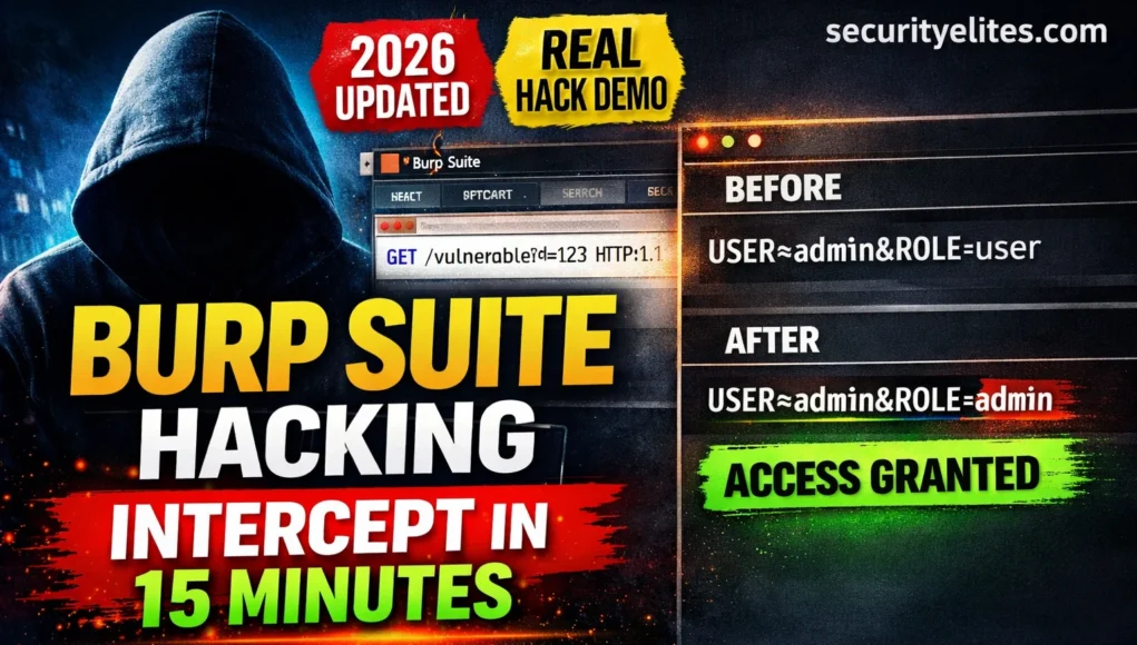 How to use Burp Suite for beginners 2026 tutorial showing proxy intercept and request modification