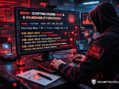 Network Scanning Tutorial Using Nmap Day 6— Nmap Scripting Engine (NSE) & Vulnerability Discovery Red Team penetration tester performing vulnerability discovery using Nmap Scripting Engine NSE during cybersecurity assessment