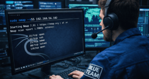 Network Scanning Tutorial Using Nmap Day 3 — Port Scanning Techniques Deep Dive Blue Team cybersecurity analyst performing port scanning using Nmap TCP SYN scan technique for network security assessment