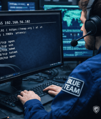 Network Scanning Tutorial Using Nmap Day 3 — Port Scanning Techniques Deep Dive Blue Team cybersecurity analyst performing port scanning using Nmap TCP SYN scan technique for network security assessment