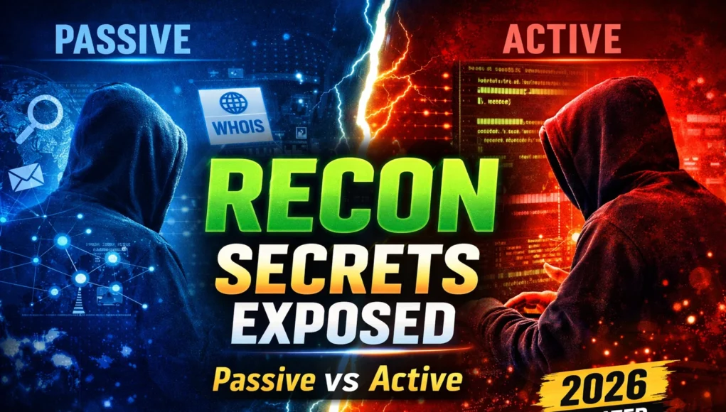 Passive vs Active Reconnaissance explained — OSINT vs Nmap ethical hacking methodology 2026