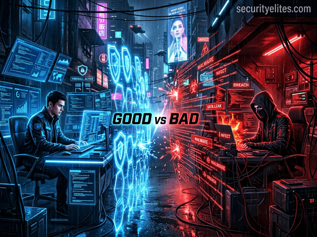 difference between White Hat Hackers and Black Hat Hackers in cybersecurity