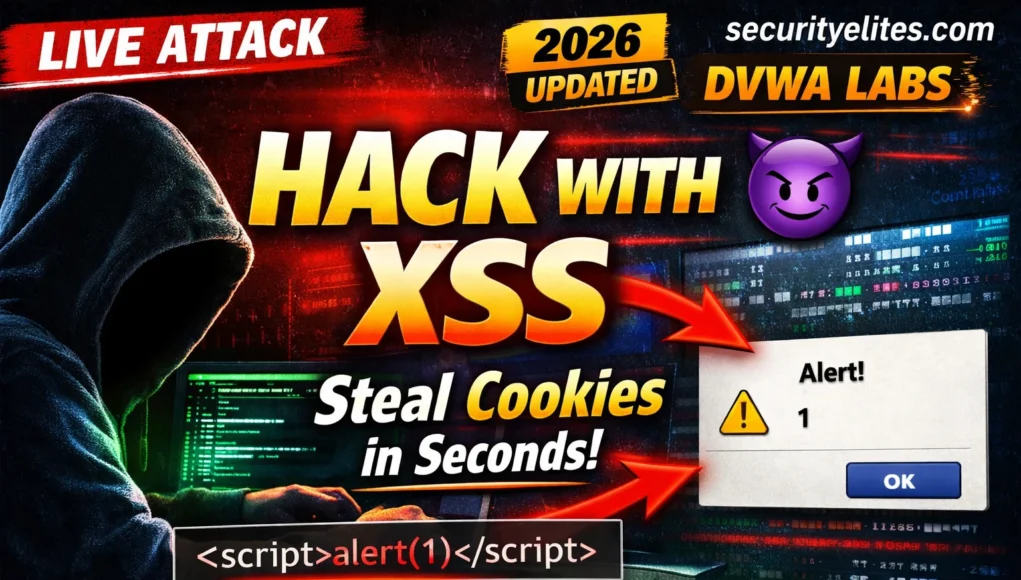 XSS Cross Site Scripting Tutorial 2026 – DVWA Labs & Real Payloads XSS cross site scripting tutorial showing reflected stored DOM attacks with DVWA labs and real payload example