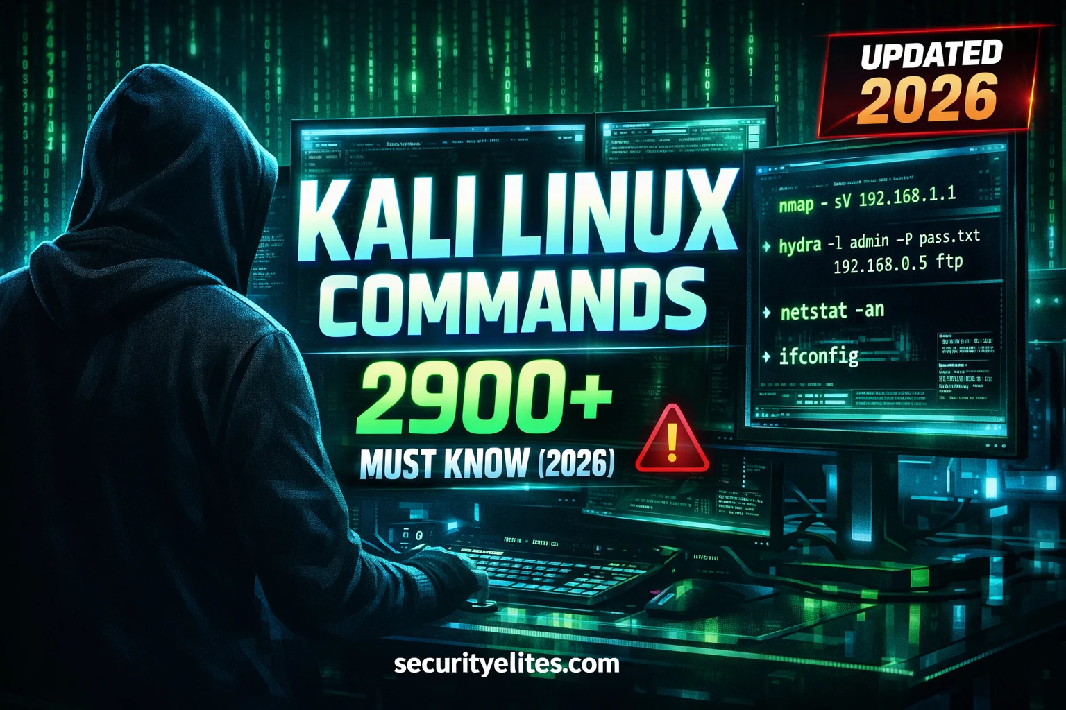 Kali Linux commands guide 2026 cyber security image Kali Linux commands list 2026 with 2900+ must know terminal commands for ethical hackers
