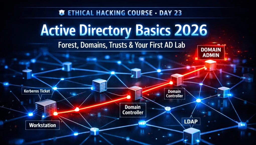 Active Directory basics ethical hacking 2026 forest domains trusts attack path domain admin lab
