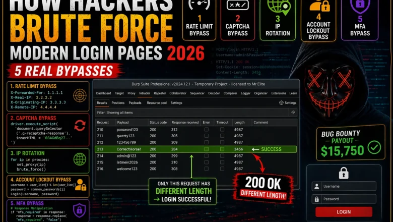 How Hackers Brute Force Modern Login Pages — 5 Real Bypasses (2026)