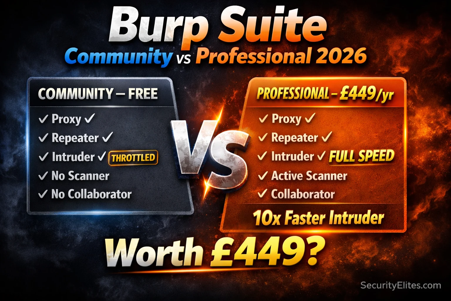 Burp Suite Community vs Professional 2026 — Is the Upgrade Worth £449?