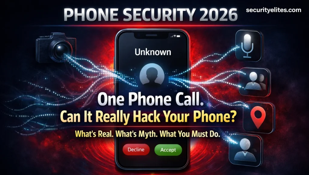 Can Someone Hack Your Phone By Calling (2026 Reality Explained) Can someone hack your phone by calling in 2026 showing unknown call cyber attack with SS7 vishing Pegasus spyware risks