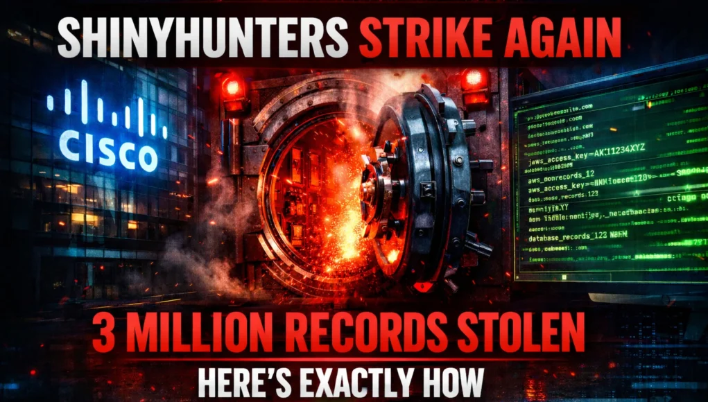Cisco data breach 2026 where ShinyHunters stole 3 million records via Salesforce and AWS attack