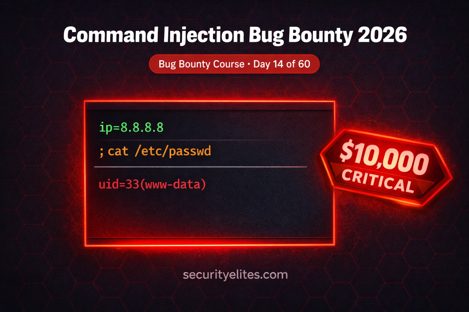 BB Day 14: Command Injection Bug Bounty 2026 — Find OS Injection in Web Apps & APIs That Pay