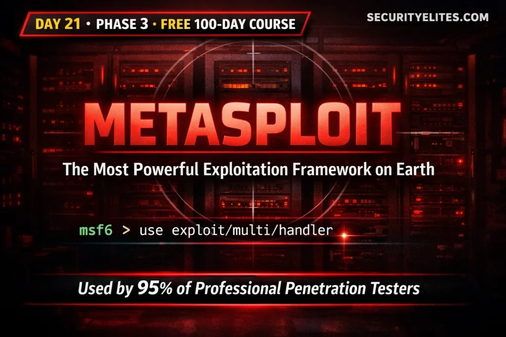 Day 21: Metasploit Framework β From Module to Shell (Complete Beginner's Guide 2026)
