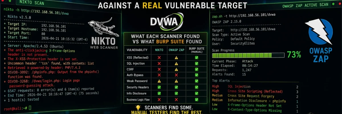 DVWA Automated Scan Lab 2026 — Nikto & OWASP ZAP Against a Real Vulnerable Target | Hacking Lab25