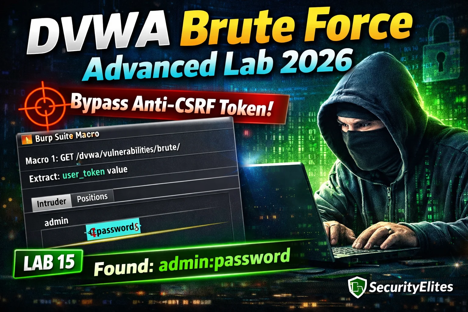 DVWA Brute Force Advanced Lab 2026 — Anti-CSRF Token Bypass Complete Walkthrough | Hacking Lab15