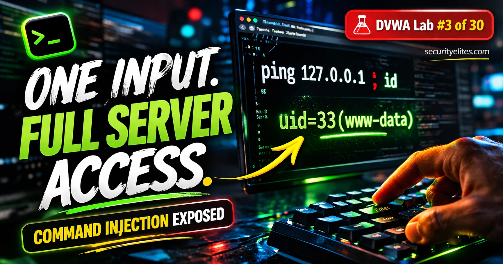 Lab 3: DVWA Command Injection Lab 2026 — Inject OS Commands & Get a Reverse Shell
