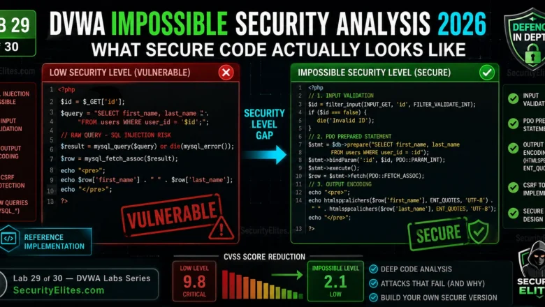 DVWA Impossible Security Analysis 2026 — What Secure PHP Code Actually Looks Like | Hacking Labs Day29