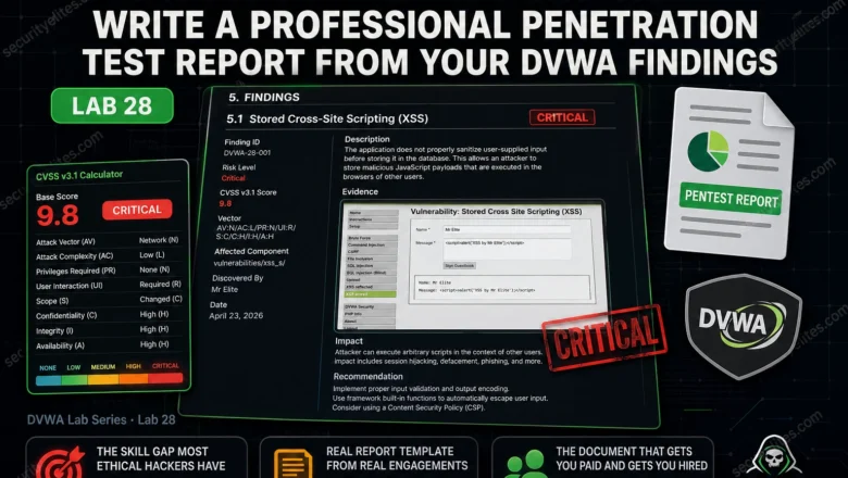 DVWA Pentest Report Lab 2026 — Write a Professional Penetration Test Report From Your DVWA Findings | Hacking Lab2