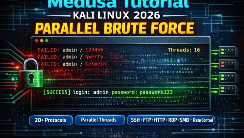 Medusa Tutorial Kali Linux 2026 — Parallel Brute Force for SSH, FTP, HTTP & 20+ Protocols | Tools Day20