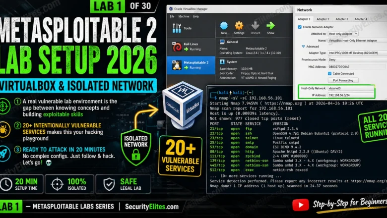 Metasploitable Lab Setup 2026 — VirtualBox, Isolated Network & First Connection | Hacking Lab 31
