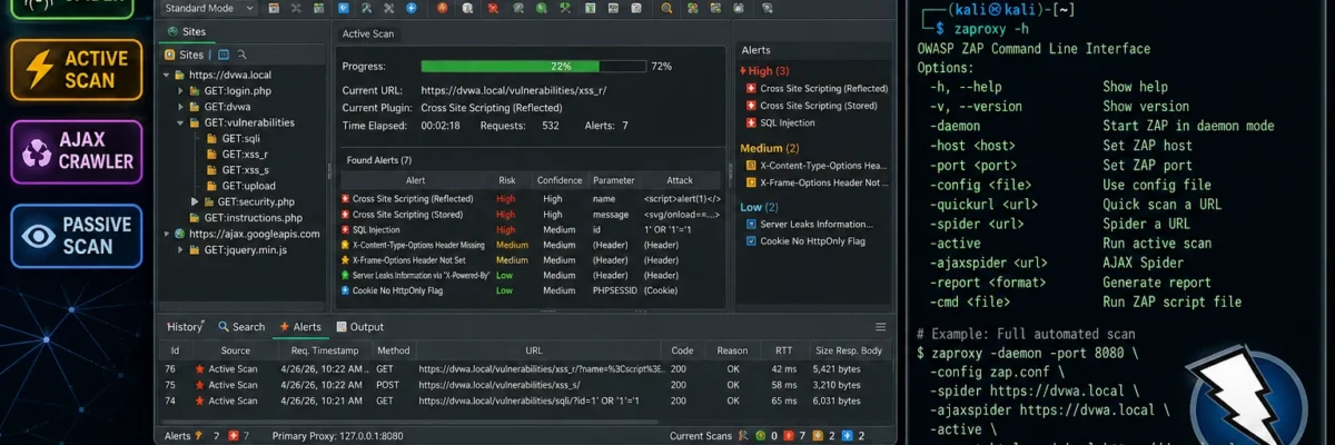 OWASP ZAP Tutorial 2026 — Automated Web Scanning, Spider & Active Attack | Kali Linux Tools Day24