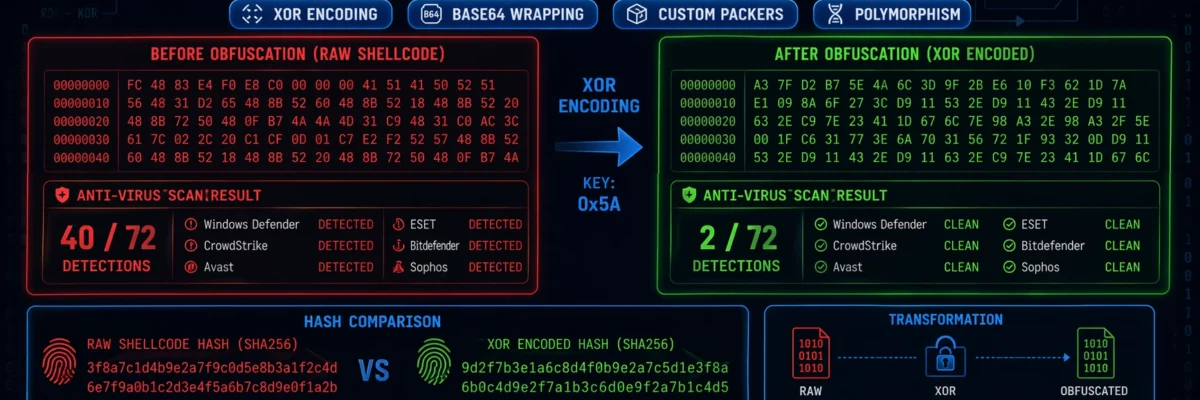 Payload Obfuscation 2026 — Encoding, Encryption & Packing Shellcode for AV Bypass | Hacking Course Day34
