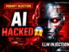 Prompt Injection Attack & LLM Hacking 2026 — How Hackers Attack AI Systems (Complete Guide) Prompt injection attack 2026 showing AI hacked with LLM injection cybersecurity threat