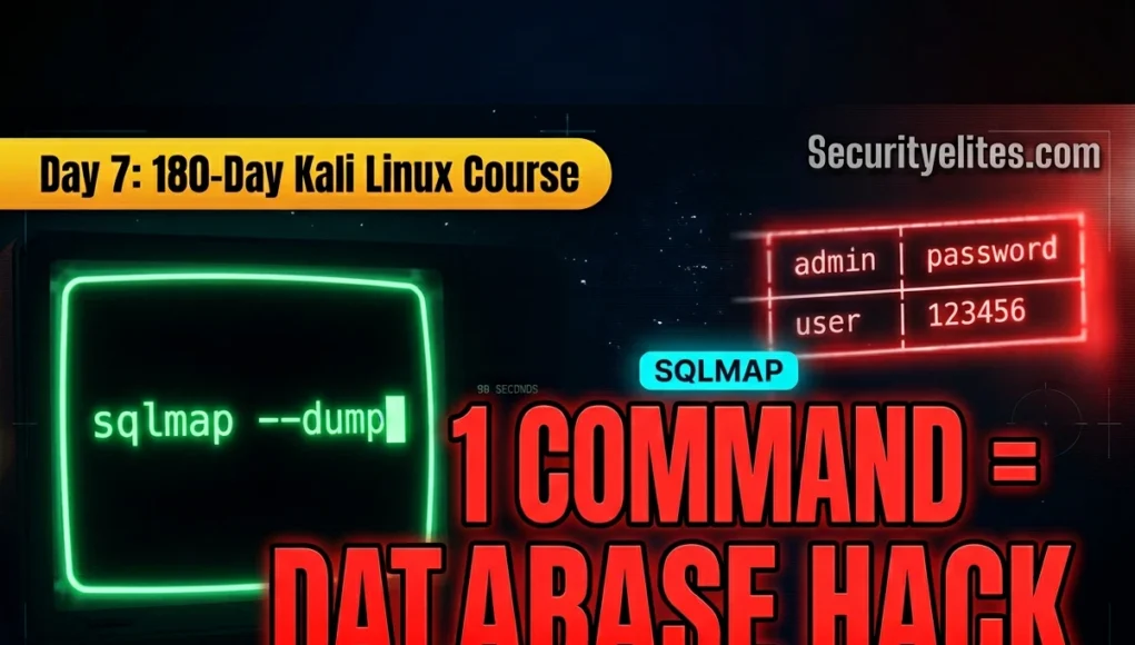 SQLmap tutorial Kali Linux showing automated SQL injection database extraction using DVWA lab