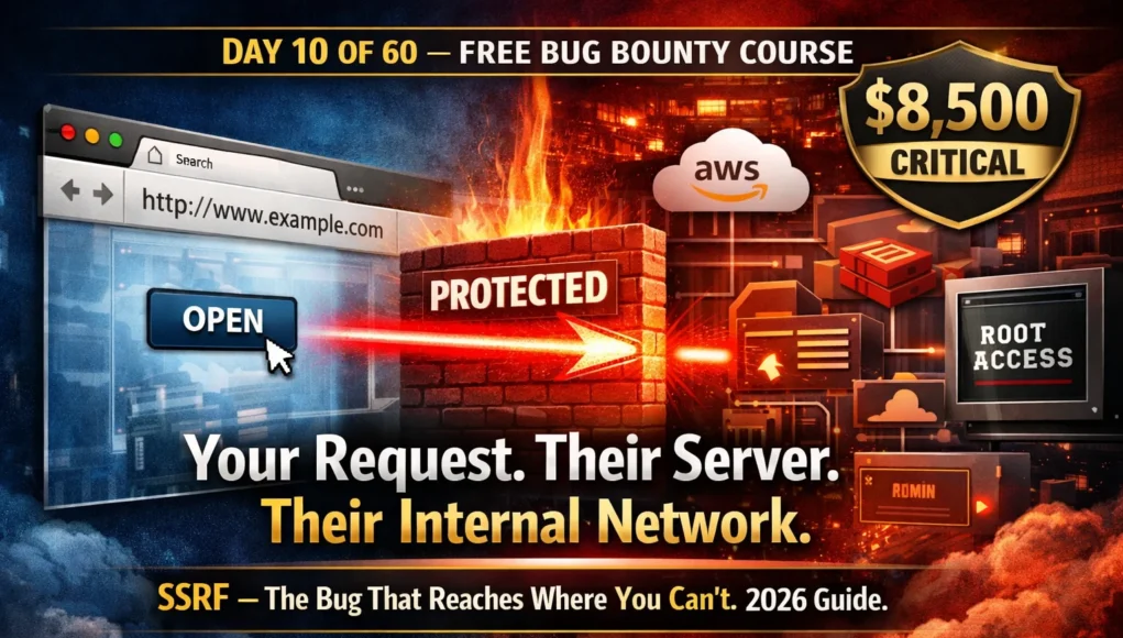 SSRF bug bounty 2026 — server-side request forgery attack accessing internal network and AWS metadata exploitation