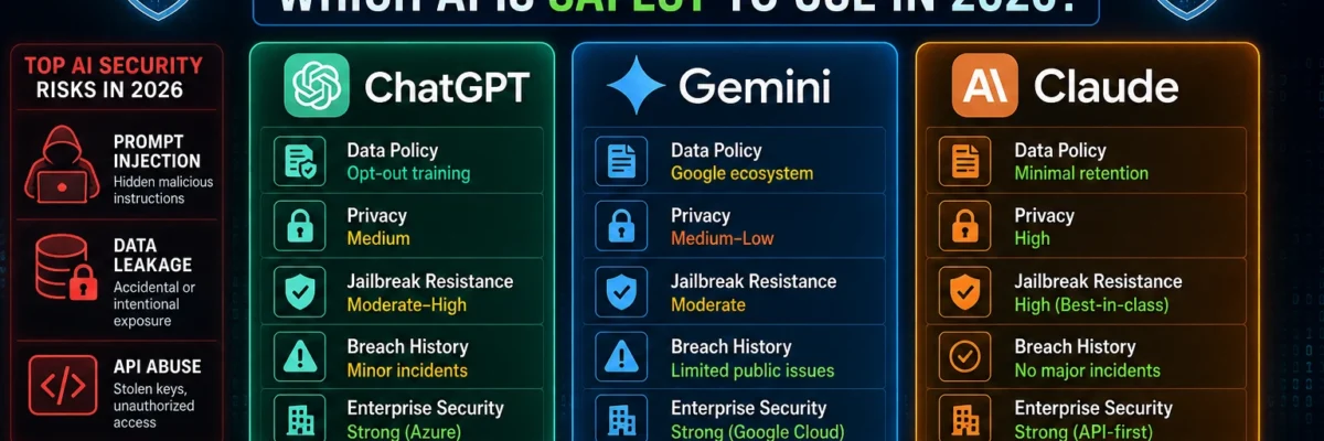 ChatGPT vs Gemini vs Claude Security Comparison— Which AI Is Safest to Use in 2026?