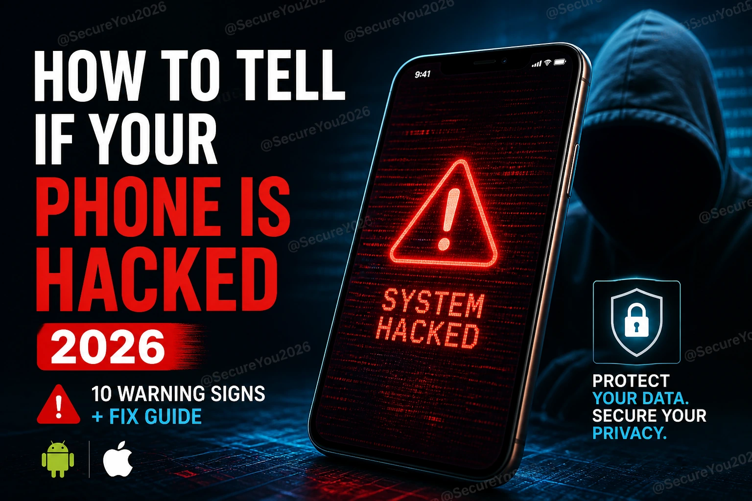 how to tell if phone is hacked 2026 warning signs fix guide image How to Tell If Your Phone Is Hacked 2026 — 10 Warning Signs + Fix Guide