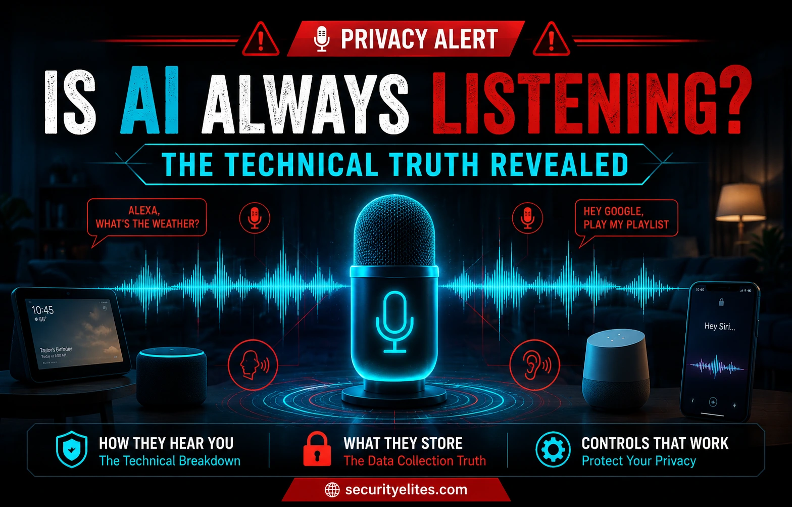 is ai always listening 2026 voice privacy securityelites cyber security image Is AI Always Listening? The Technical Truth About Voice Privacy in 2026
