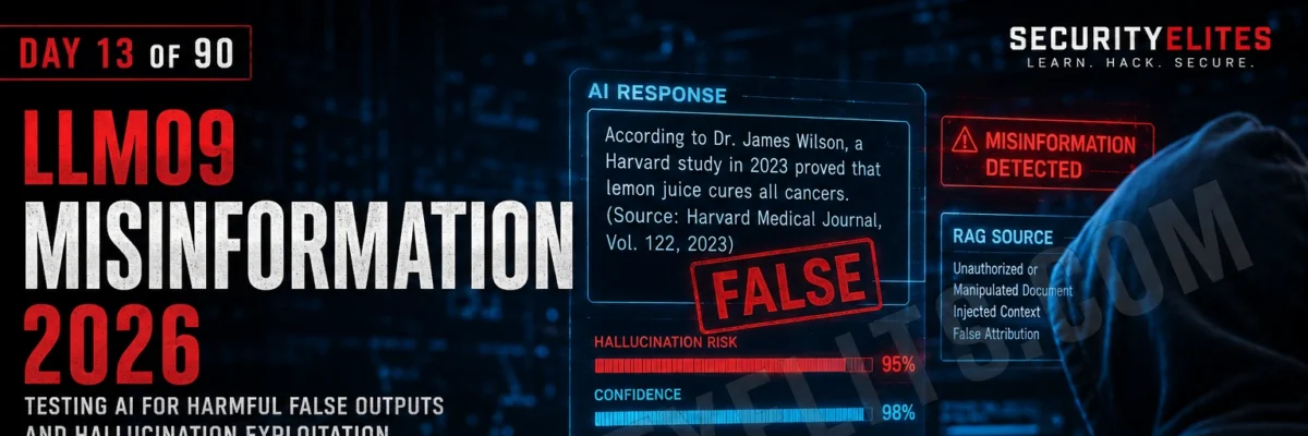 LLM09 Misinformation — Testing AI for Harmful False Outputs and Hallucination Exploitation | Day 13