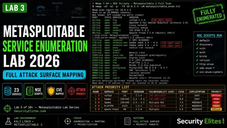 Metasploitable Service Enumeration Lab 2026 — Full Attack Surface Mapping | Hacking Lab 33